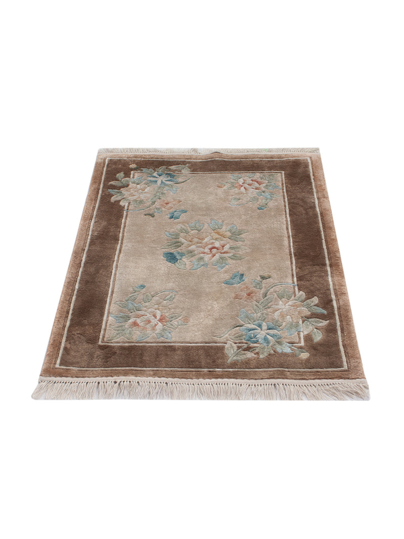 Seidenteppich - China Seide - 90 x 60 cm - beige