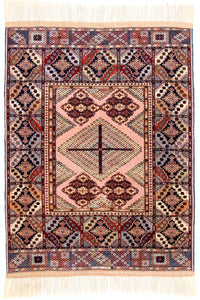 Tappeto afgano - 140 x 120 cm - rosa