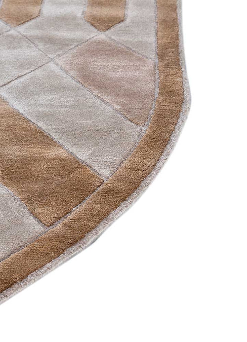 Designer Teppich oval  - 270 x 180 cm - braun