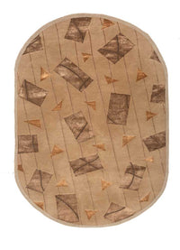 Tappeto di lana ovale  - 240 x 150 cm - beige