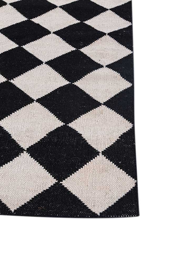 Wollteppich - 280 x 182 cm - schwarz-weiß