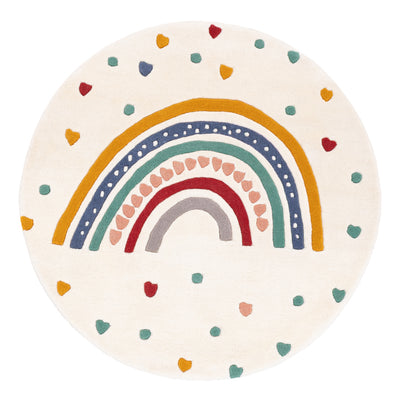 Arc-en-ciel Tapis Enfant Rond