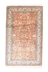 Tapis en soie - Soie du Cachemire - 122 x 76 cm - orange