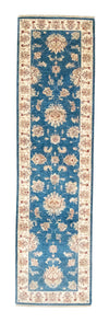 Ziegler Teppich 84x303cm - Orientteppich - Läufer / Blau / 84 x 303 cm Läufer