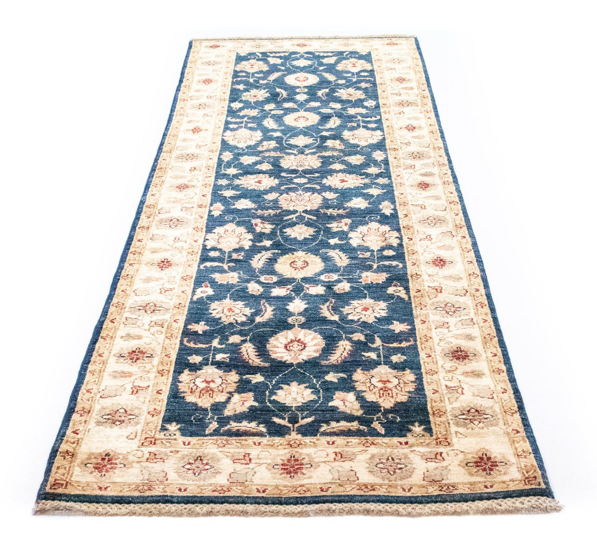 Ziegler Teppich 250 x 81 cm - blau