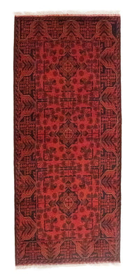 Afghan Teppich - Kunduz 189 x 75 cm - rot
