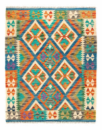 Tappeto Kelim - Splash - 115 x 92 cm - blu