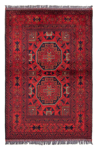 Tapis afghan - Kunduz - 146 x 102 cm - rouge foncé