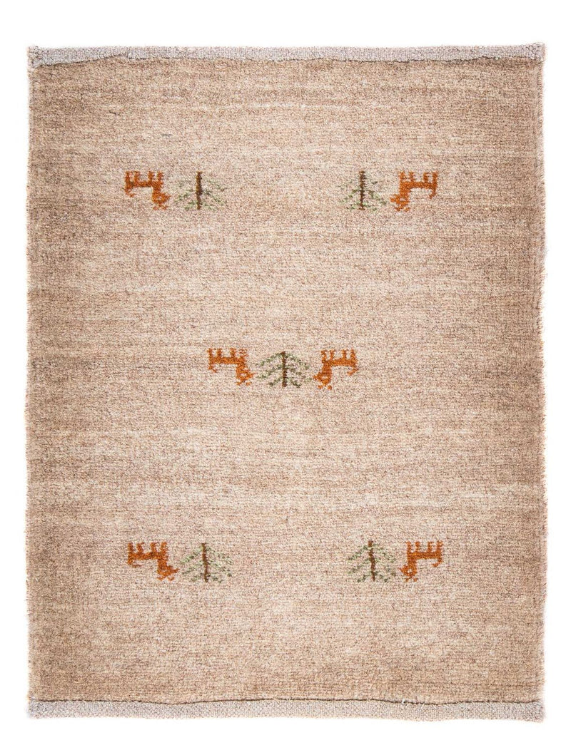 Gabbeh Teppich - Loribaft Perser 60 x 40 cm - hellchoco