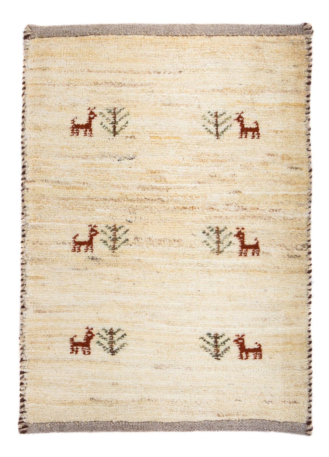 Gabbeh Teppich - Loribaft Perser 60 x 40 cm - beige
