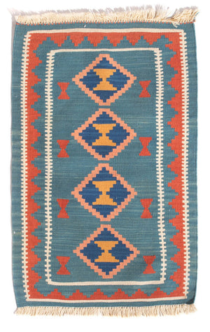 Kelim Teppich - Oriental - 96 x 63 cm - mehrfarbig