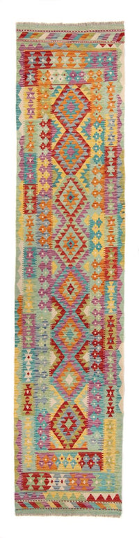 Tapis de couloir Tapis Kelim - Splash - 309 x 84 cm - multicolore