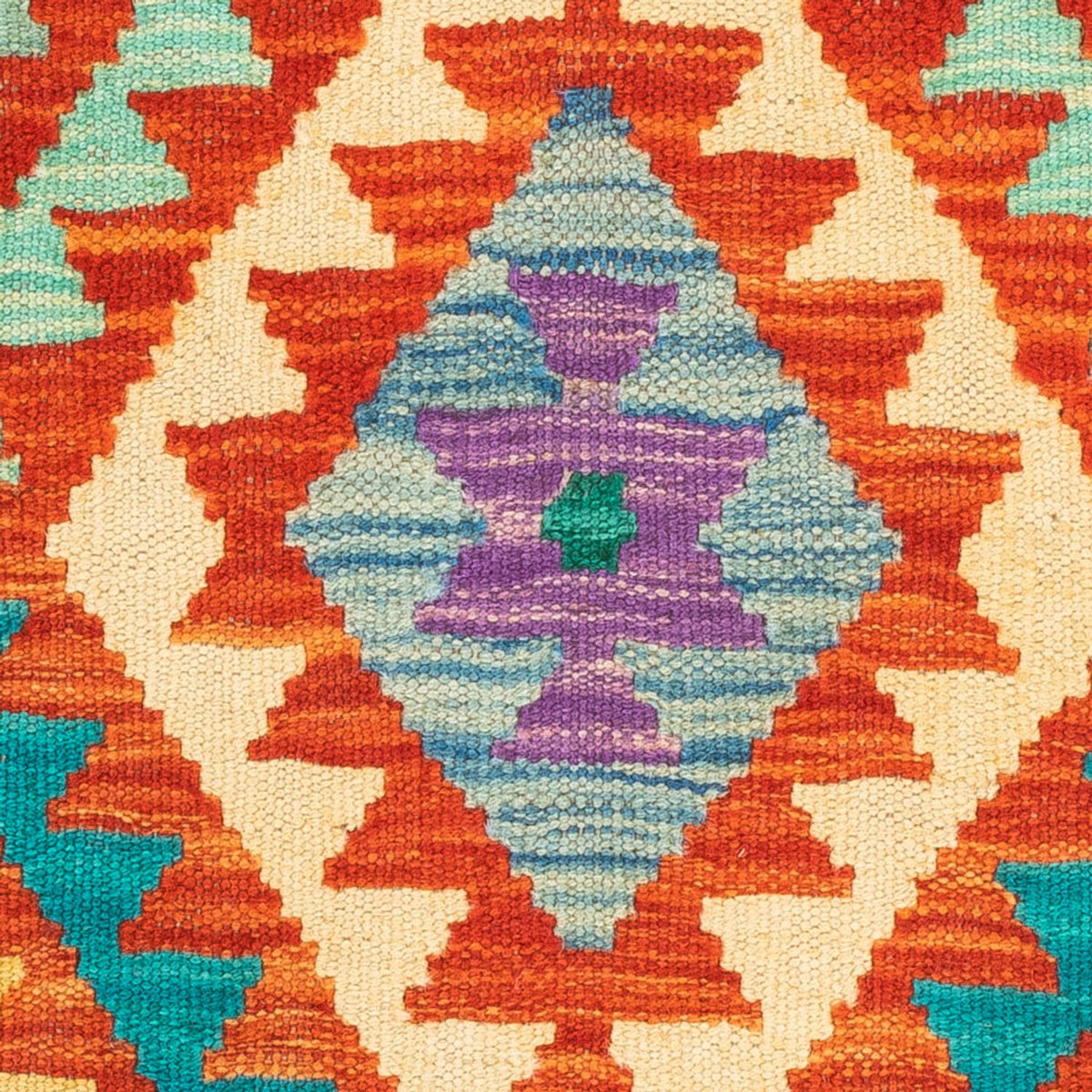 Kelim Teppich - Splash quadratisch  - 52 x 50 cm - mehrfarbig