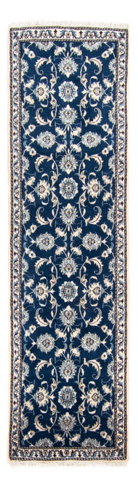 Tapis de couloir Tapis persan - Nain - 254 x 79 cm - bleu foncé