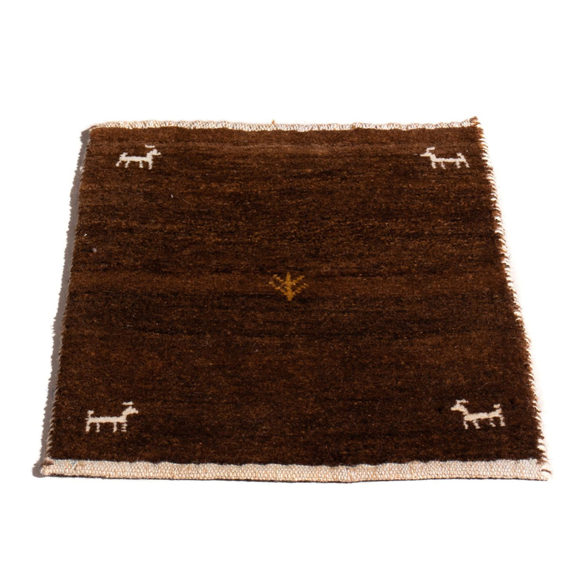 Gabbeh Teppich - Perser - 60 x 40 cm - dunkelcamel