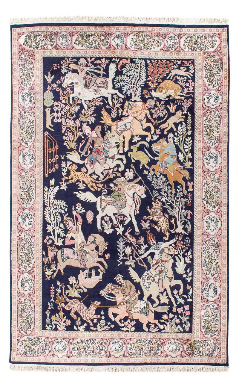 Seidenteppich - Kaschmir Seide - 215 x 133 cm - dunkelblau