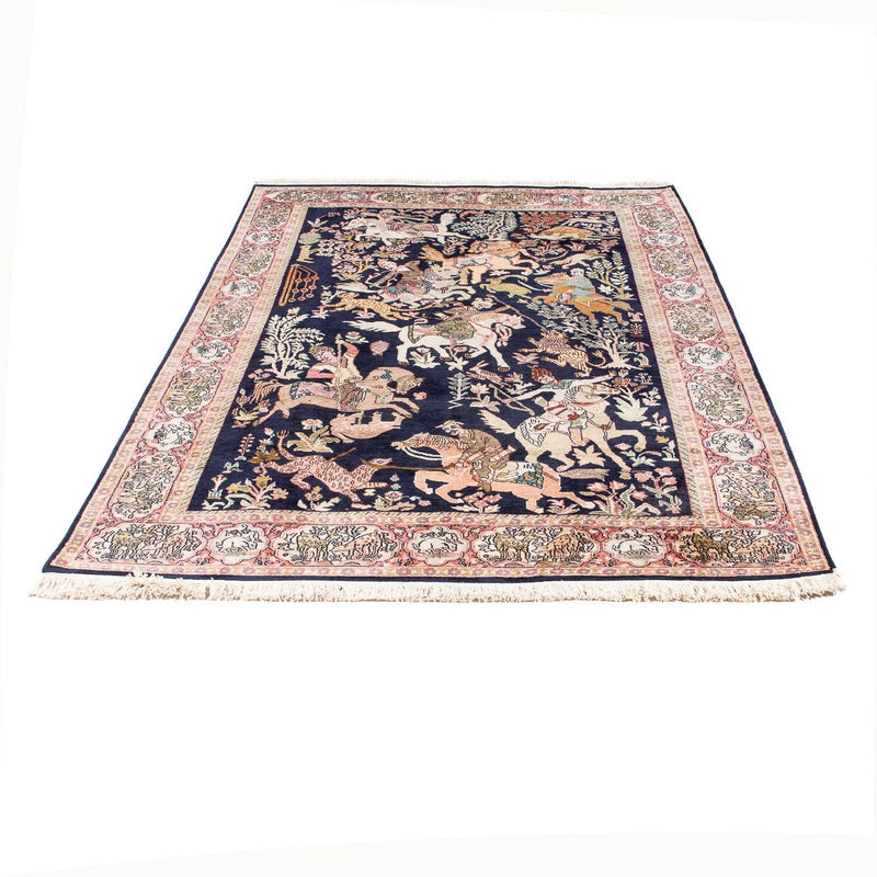 Seidenteppich - Kaschmir Seide - 215 x 133 cm - dunkelblau