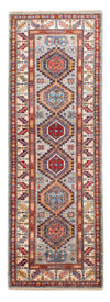 Kazak Tapis 74x228cm - Tapis oriental - bleu clair - Tapis de couloir / Bleu clair / 74 x 228 cm Tapis de couloir