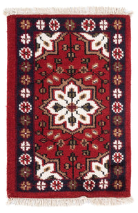 Tapis oriental - 90 x 60 cm - rouge