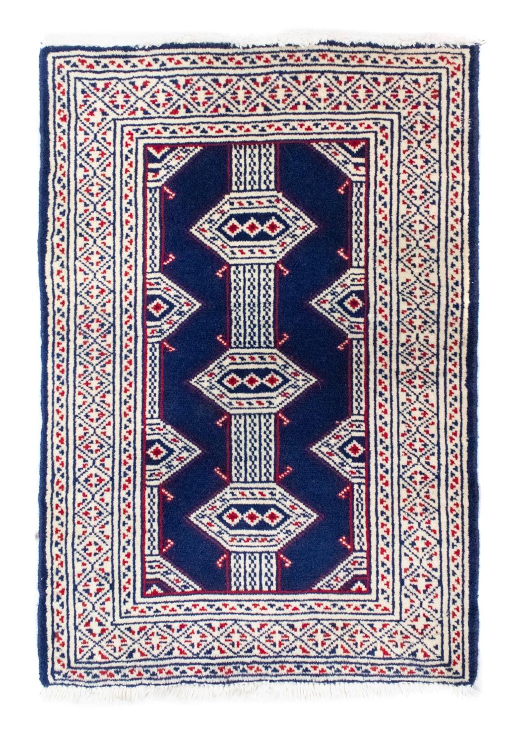 Turkaman Teppich 88 x 62 cm - blau
