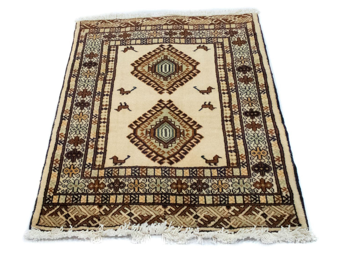 Turkaman Teppich 87 x 64 cm - beige