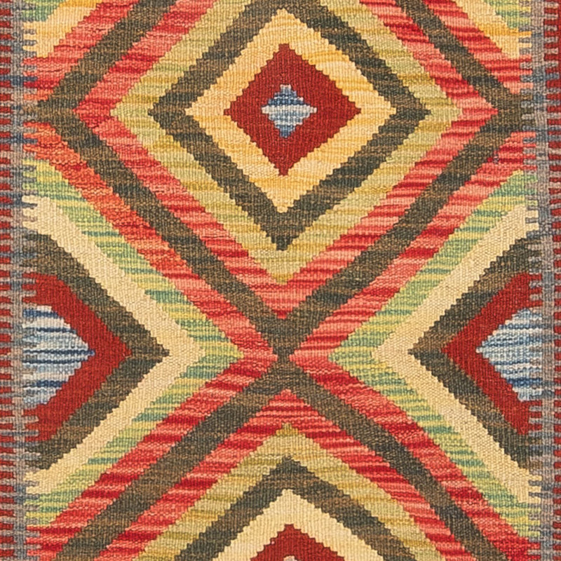Läufer Kelim - Splash - 402 x 91 cm - mehrfarbig