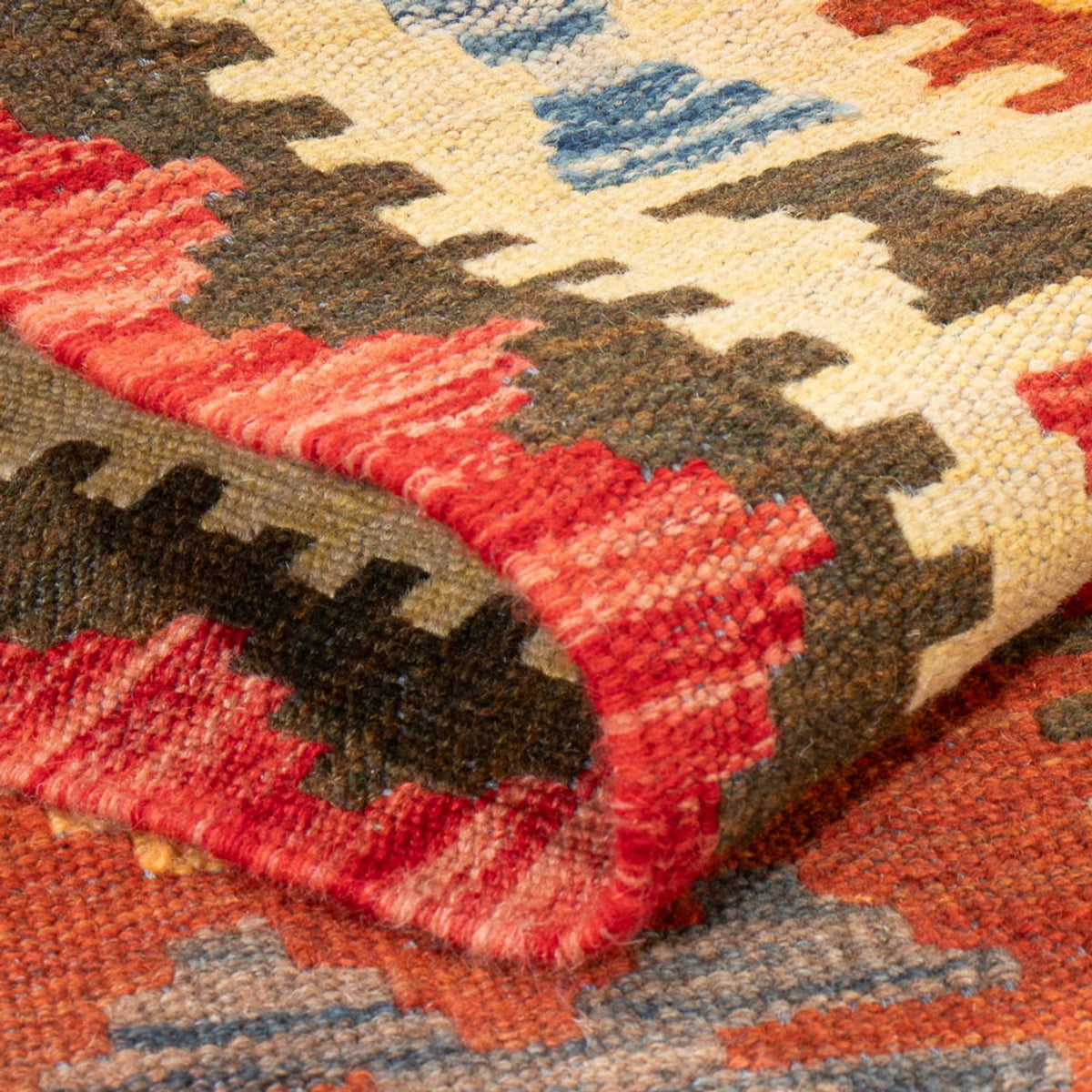 Läufer Kelim - Splash - 201 x 102 cm - mehrfarbig