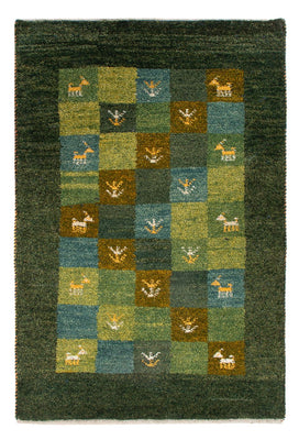 Tapis Gabbeh - Persan - 87 x 61 cm - vert
