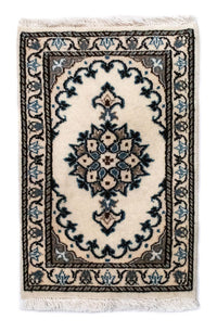 Tapis persan - Nain - 60 x 40 cm - blanc naturel