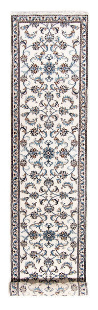 Tapis de couloir Tapis persan - Nain - 376 x 77 cm - beige