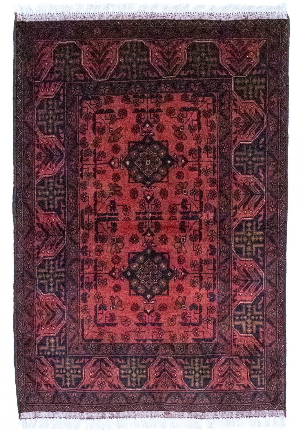 Afghan Teppich - Kunduz 149 x 103 cm - rot