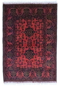 Tapis afghan - Kunduz - 149 x 103 cm - rouge