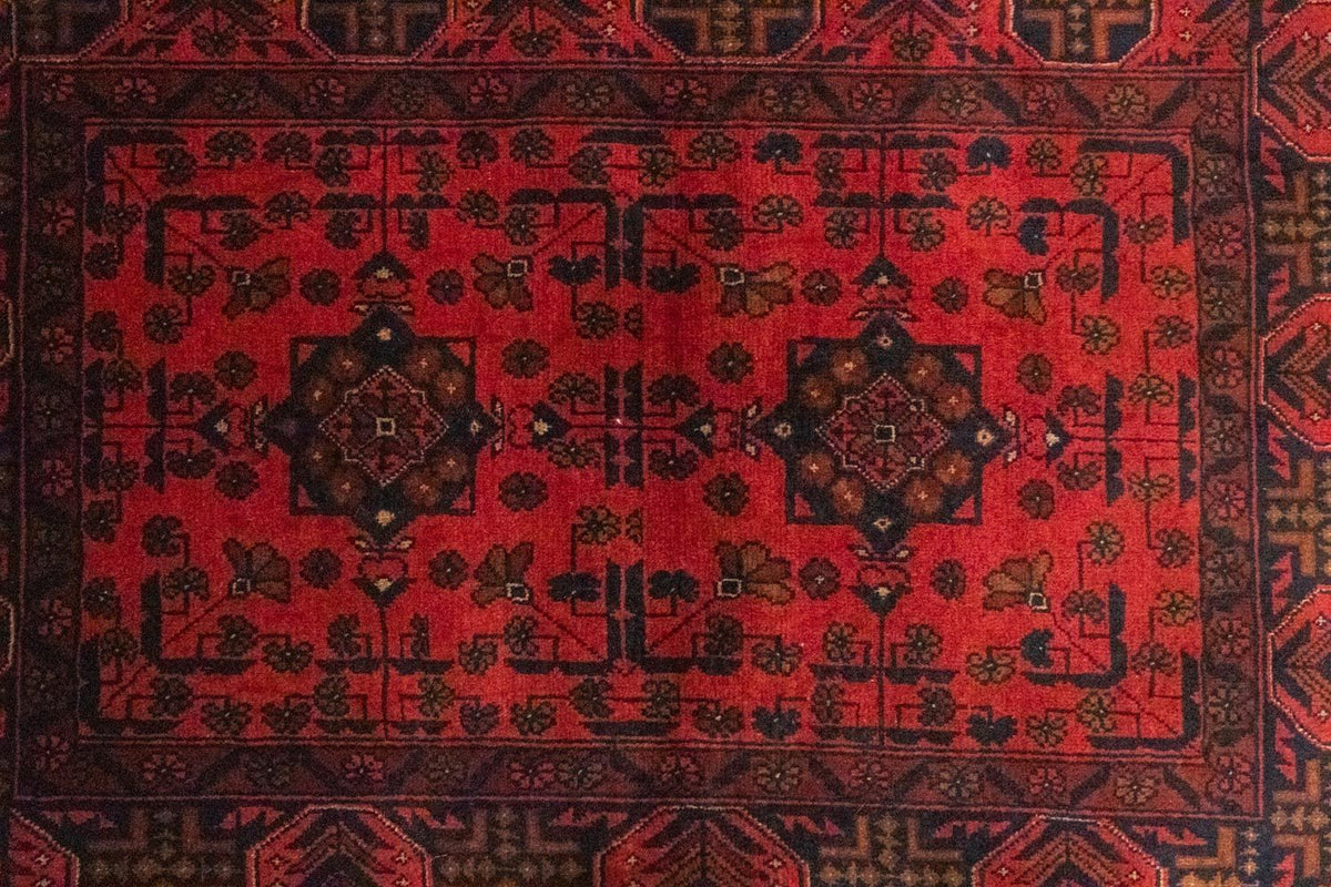 Afghan Teppich - Kunduz 149 x 103 cm - rot