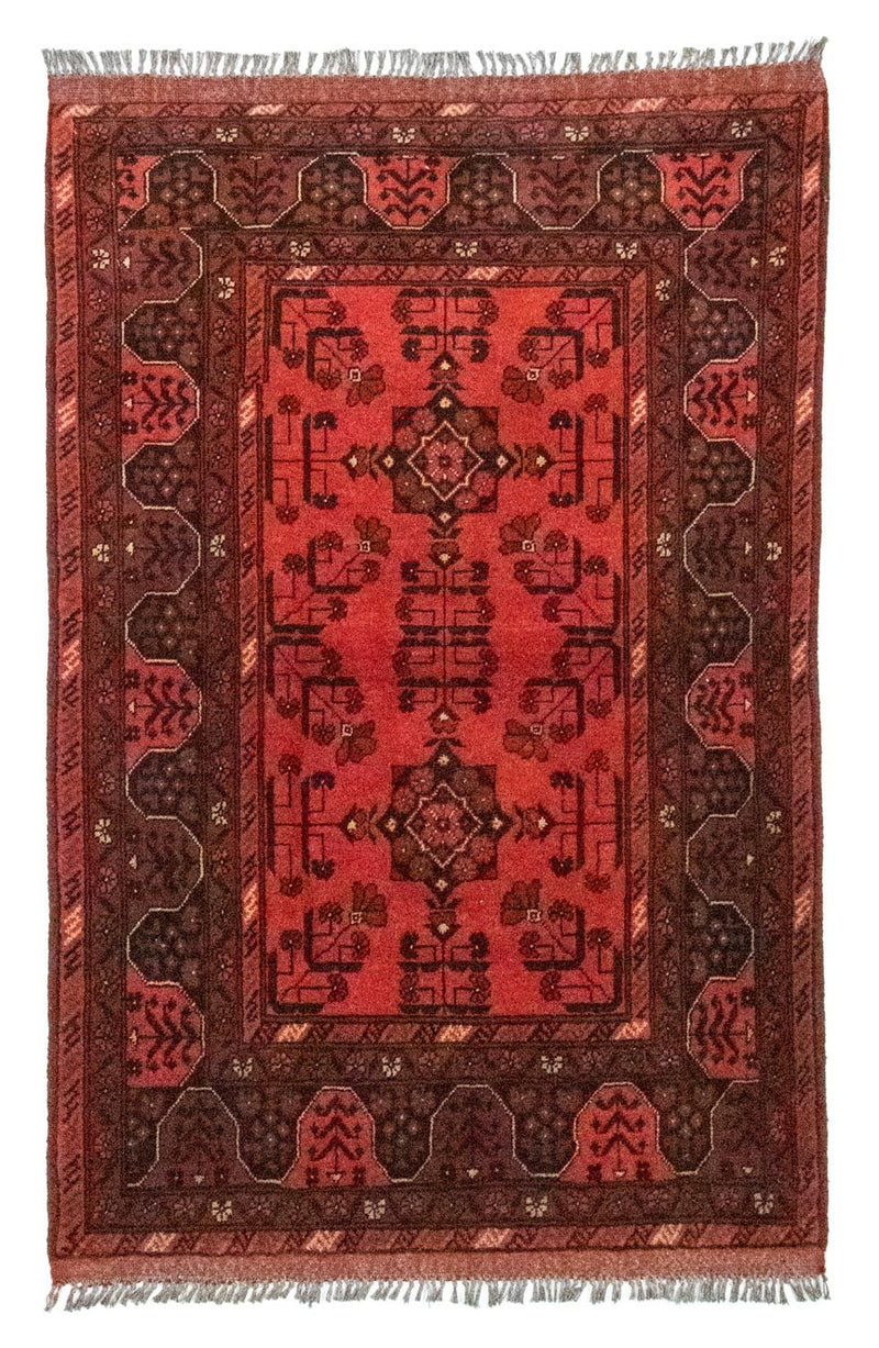 Afghan Teppich - Kunduz 150 x 100 cm - rot