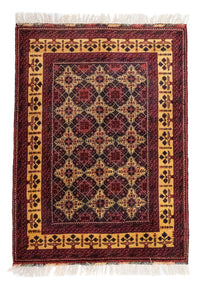 Tapis afghan - 143 x 105 cm - bleu