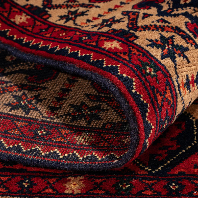 Afghan Teppich 144 x 98 cm - dunkelrot