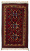 Tappeto afgano 93x145cm - Tappeto orientale - rosso scuro - Rettangolo / Rosso scuro / 93 x 145 cm Rettangolo