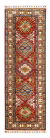 Kazak Tapis 61x178cm - Tapis oriental - rouge foncé - Tapis de couloir / Rouge foncé / 61 x 178 cm Tapis de couloir