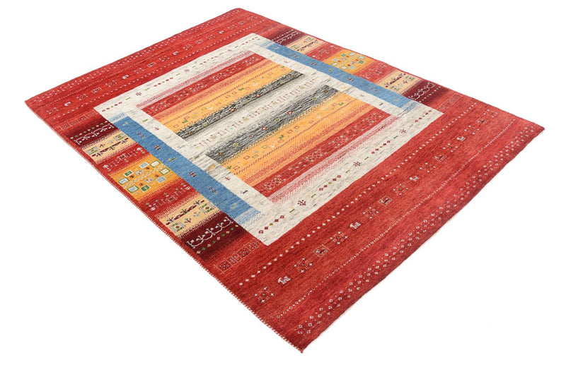 Gabbeh Teppich - Loribaft Indus - 201 x 148 cm - mehrfarbig