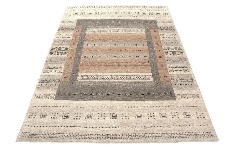 Gabbeh Teppich - Loribaft Indus - 302 x 248 cm - dunkelbeige