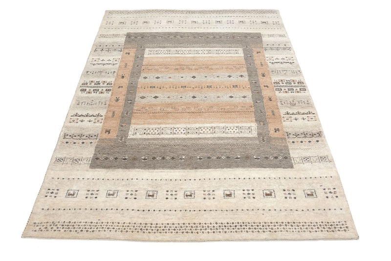 Gabbeh Teppich - Loribaft Indus - 302 x 248 cm - dunkelbeige