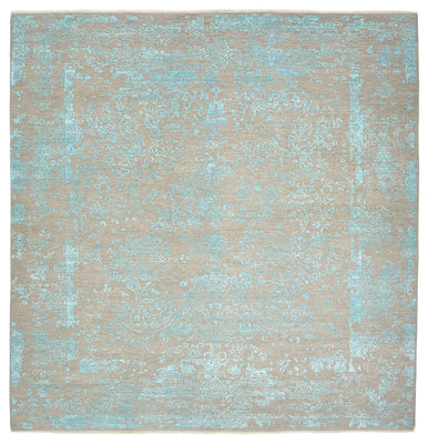 Designer Teppich quadratisch  - 308 x 303 cm - hellblau