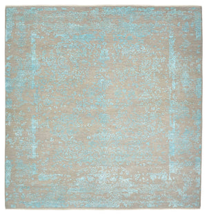 Designer Teppich quadratisch  - 308 x 303 cm - hellblau