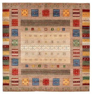 Gabbeh Teppich - Loribaft Indus quadratisch  - 203 x 201 cm - mehrfarbig