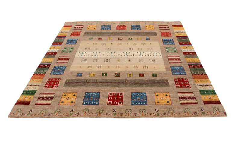 Gabbeh Teppich - Loribaft Indus quadratisch  - 203 x 201 cm - mehrfarbig