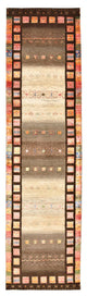 Läufer Gabbeh - Loribaft Indus - 306 x 80 cm - dunkelbeige