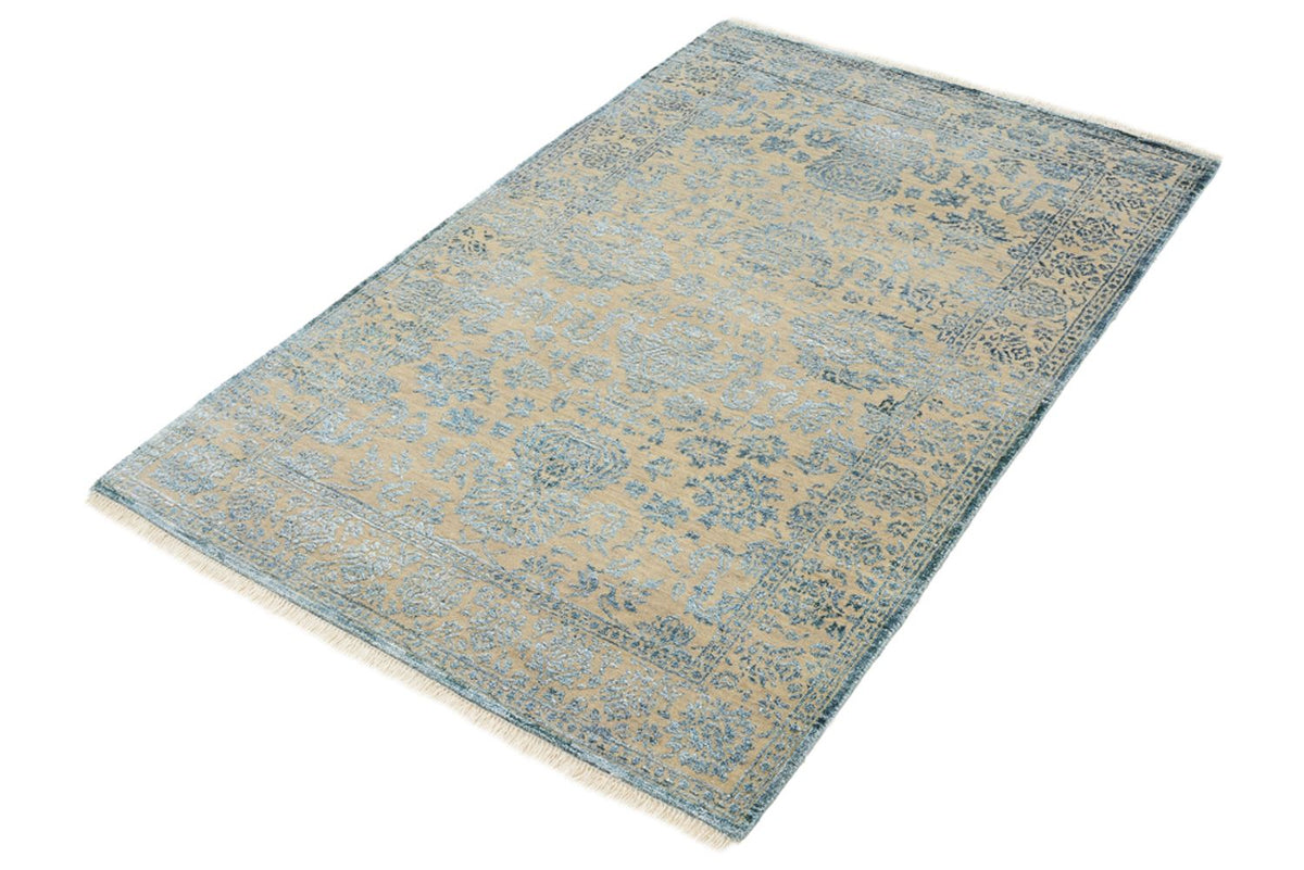 Designer Teppich - 106 x 151 cm - hellblau