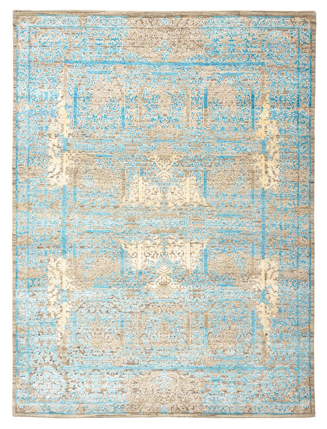 Designer Teppich - 234 x 176 cm - hellblau