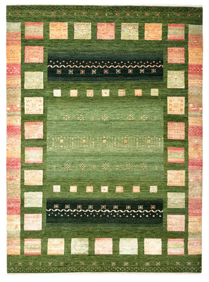 Tapis Gabbeh - Loribaft Indus - 238 x 173 cm - vert