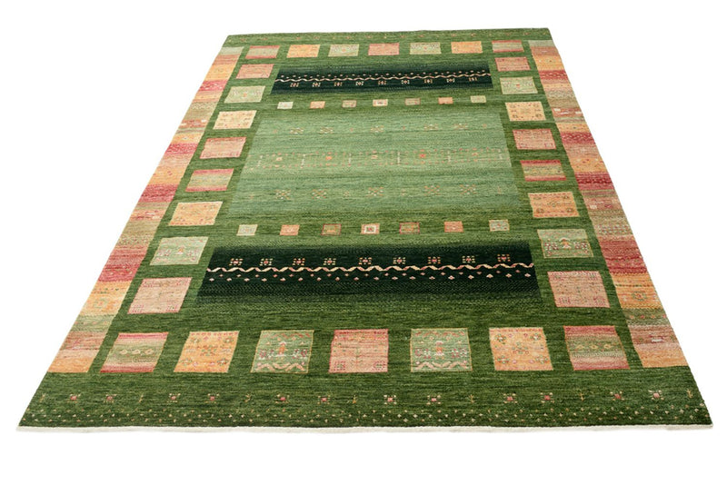 Gabbeh Teppich - Loribaft Indus - 238 x 173 cm - grün